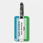 個人的なウズベキスタンの簡単IDの旗 ラゲッジタグ (裏面縦)