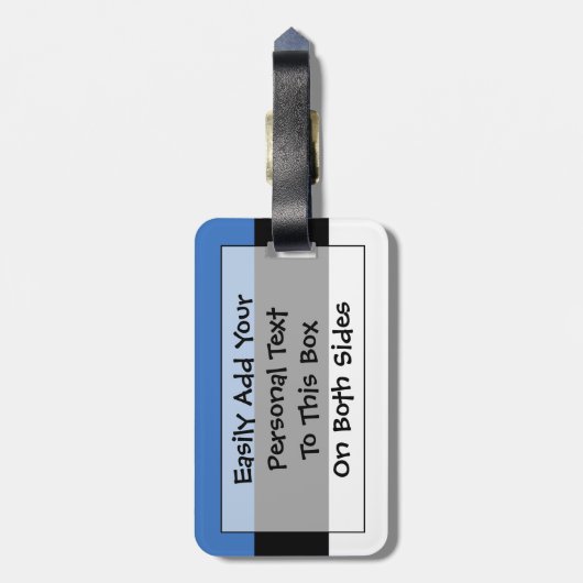 個人的なエストニアの簡単IDの旗 ラゲッジタグ (裏面縦)