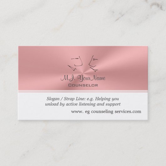 個人的なカウンセラーの贅沢なピンクのクロム一見 名刺 (正面)