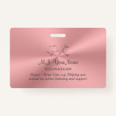 個人的なカウンセラーの贅沢なピンクのクロム効果 バッジ (正面)