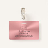 個人的なカウンセラーの贅沢なピンクのクロム効果 バッジ (裏面クリップ)