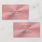 個人的なカウンセラーの贅沢なピンクのクロム効果 名刺 (正面/裏面)