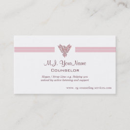 個人的なカウンセラーの贅沢のストライプな、ピンクのフェニックス 名刺