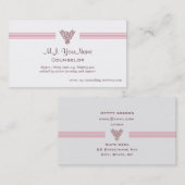 個人的なカウンセラーの贅沢のストライプな、ピンクのフェニックス 名刺 (正面/裏面)