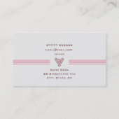 個人的なカウンセラーの贅沢のストライプな、ピンクのフェニックス 名刺 (裏面)