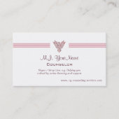 個人的なカウンセラーの贅沢のストライプな、ピンクのフェニックス 名刺 (正面)