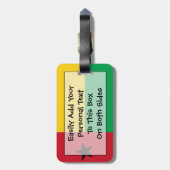 個人的なギニア-ビサウの簡単IDの旗 ラゲッジタグ (裏面縦)