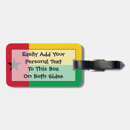 個人的なギニア-ビサウの簡単IDの旗 ラゲッジタグ (裏面横)