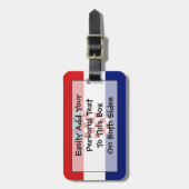 個人的なクロアチアの簡単IDの旗 ラゲッジタグ (正面縦)