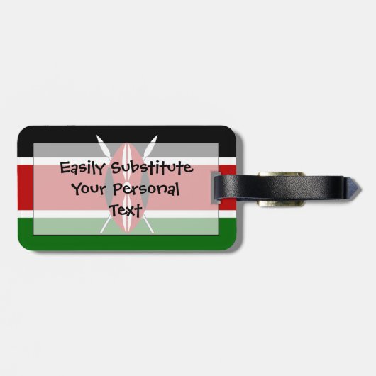 個人的なケニヤの簡単IDの旗 ラゲッジタグ (裏面横)