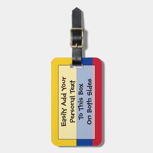 個人的なコロンビアの簡単IDの旗 ラゲッジタグ (正面縦)