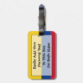 個人的なコロンビアの簡単IDの旗 ラゲッジタグ (裏面縦)