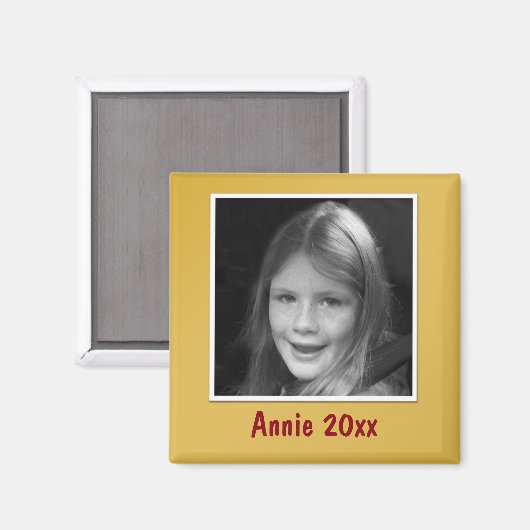 個人的なゴールデン挨拶カスタムの写真と文字 マグネット (正面/裏面)