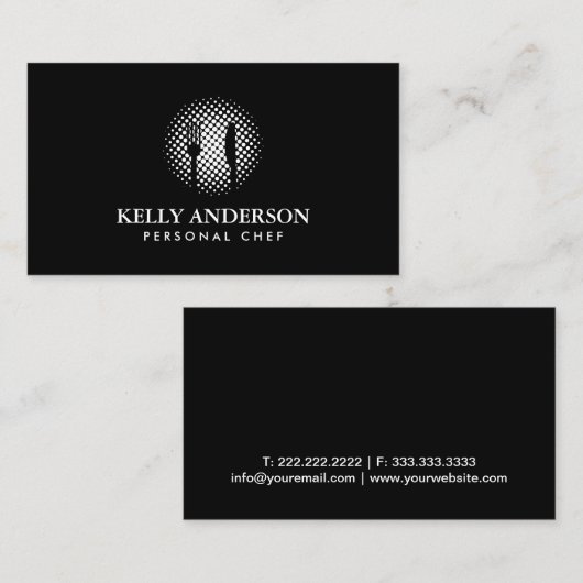 個人的なシェフのケータリングのベーカリーの平野の黒 名刺 (正面/裏面)