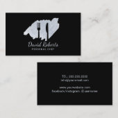 個人的なシェフのケータリングのレストランのエレガントな黒 名刺 (正面/裏面)