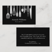 個人的なシェフのケータリングの台所銀の道具 名刺 (正面/裏面)