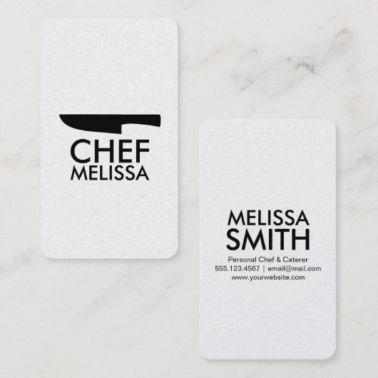 個人的なシェフのケータリングの最小主義のシックで贅沢な金ゴールド 名刺 (正面/裏面)