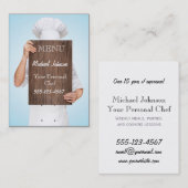 個人的なシェフの調理師の料理メニュープロフェッショナルの男性 名刺 (正面/裏面)