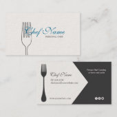 個人的なシェフ、ケータリング、総料理長 名刺 (正面/裏面)