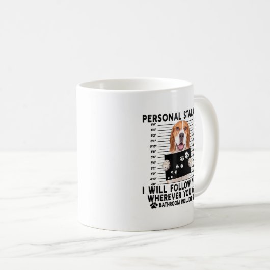 個人的なストーカー私はあなた後を追の愛者をビーグル コーヒーマグカップ (正面右)