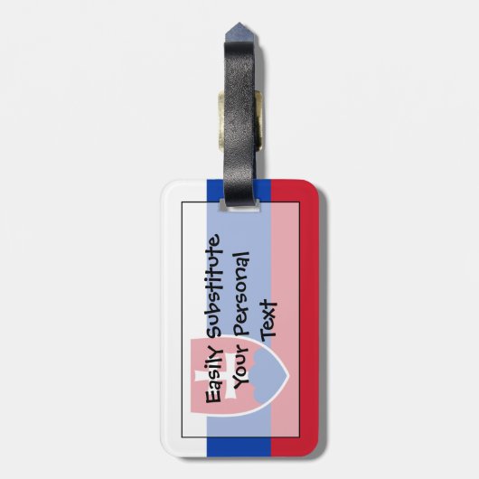 個人的なスロバキアの簡単IDの旗 ラゲッジタグ (裏面縦)