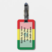 個人的なセネガルの簡単IDの旗 ラゲッジタグ (裏面縦)