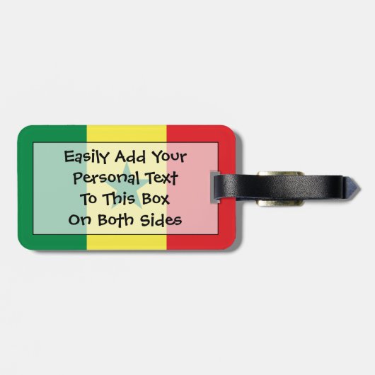 個人的なセネガルの簡単IDの旗 ラゲッジタグ (裏面横)