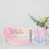 個人的なタウラス・タトゥー・バースデー・ギフト・カード・バウチャー 招待状 (スタンド正面)