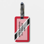 個人的なトリニダードトバゴの簡単IDの旗 ラゲッジタグ (裏面縦)