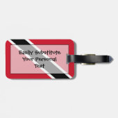 個人的なトリニダードトバゴの簡単IDの旗 ラゲッジタグ (裏面横)