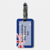 個人的なニュージーランドの簡単IDの旗 ラゲッジタグ (裏面縦)