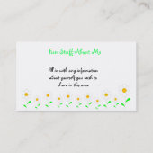 個人的なネットワーキングカード 名刺 (裏面)