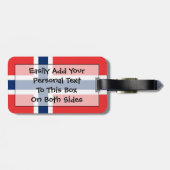 個人的なノルウェーの簡単IDの旗 ラゲッジタグ (裏面横)