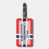 個人的なノルウェーの簡単IDの旗 ラゲッジタグ (裏面縦)
