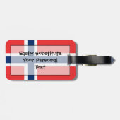 個人的なノルウェーの簡単IDの旗 ラゲッジタグ (裏面横)