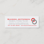 個人的なフィットネスのトレーナー赤いビジネス広告宣伝カード スキニー名刺 (正面)