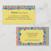 個人的なレトロのファッションのハートの名刺の黄色 名刺 (正面/裏面)