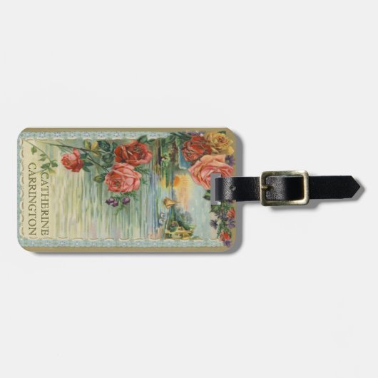 個人的なヴィンテージのビクトリアンな荷物のラベル ラゲッジタグ (正面横)