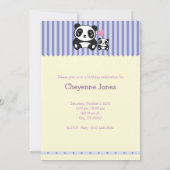 個人的な写真のパンダの誕生日の招待状-紫色 招待状 (裏面)