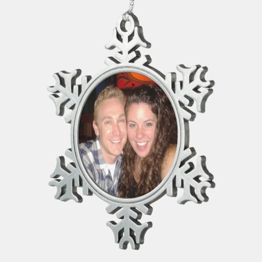 個人的な写真ペーター雪の結晶クリスマスオーナメント スノーフレークピューターオーナメント (右)
