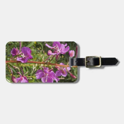 個人的な原産のアラスカの野生の花のFireweedの簡単ID ラゲッジタグ (正面横)