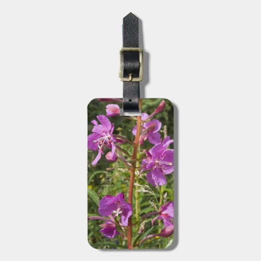 個人的な原産のアラスカの野生の花のFireweedの簡単ID ラゲッジタグ (正面縦)