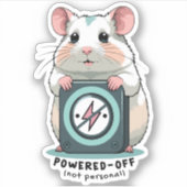 個人的な問題じゃないです、電源がオフです - 内向的な人生をユーモラスに シール (正面)