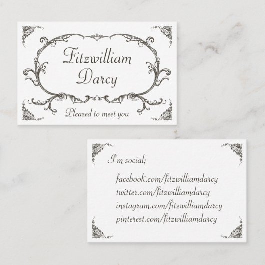 個人的な学生のヴィンテージのビクトリアンなスタイル 名刺 (正面/裏面)