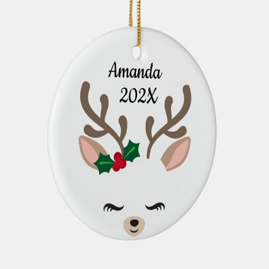 個人的な小さなトナカイ セラミックオーナメント (右)