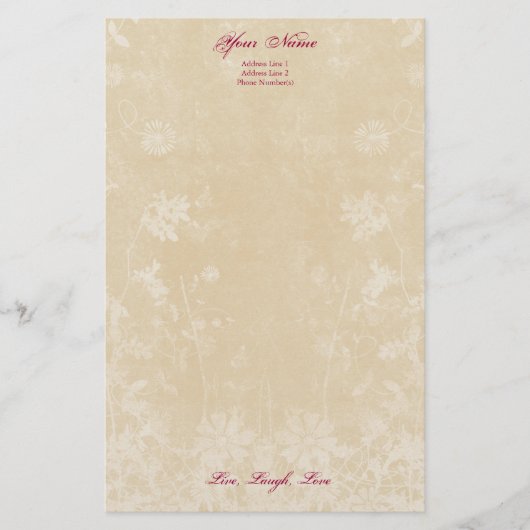 個人的な文房具レターヘッド、上品なクリーム 便箋 (正面)