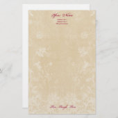 個人的な文房具レターヘッド、上品なクリーム 便箋 (正面/裏面)