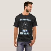 個人的な猫の召使 面白い黒猫 Tシャツ (正面フル)