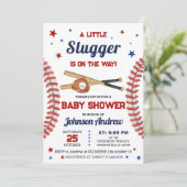 個人的な男の子スポーツ野球の赤ちゃんシャワー 招待状 (スタンド正面)