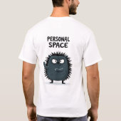 個人的な空間 面白い 怒ったハリネズミ キャラクター Gif Tシャツ (裏面)